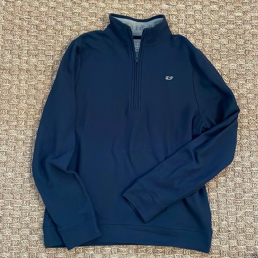 Boys Navy Vineyard Vines Quarter Zip Pullover